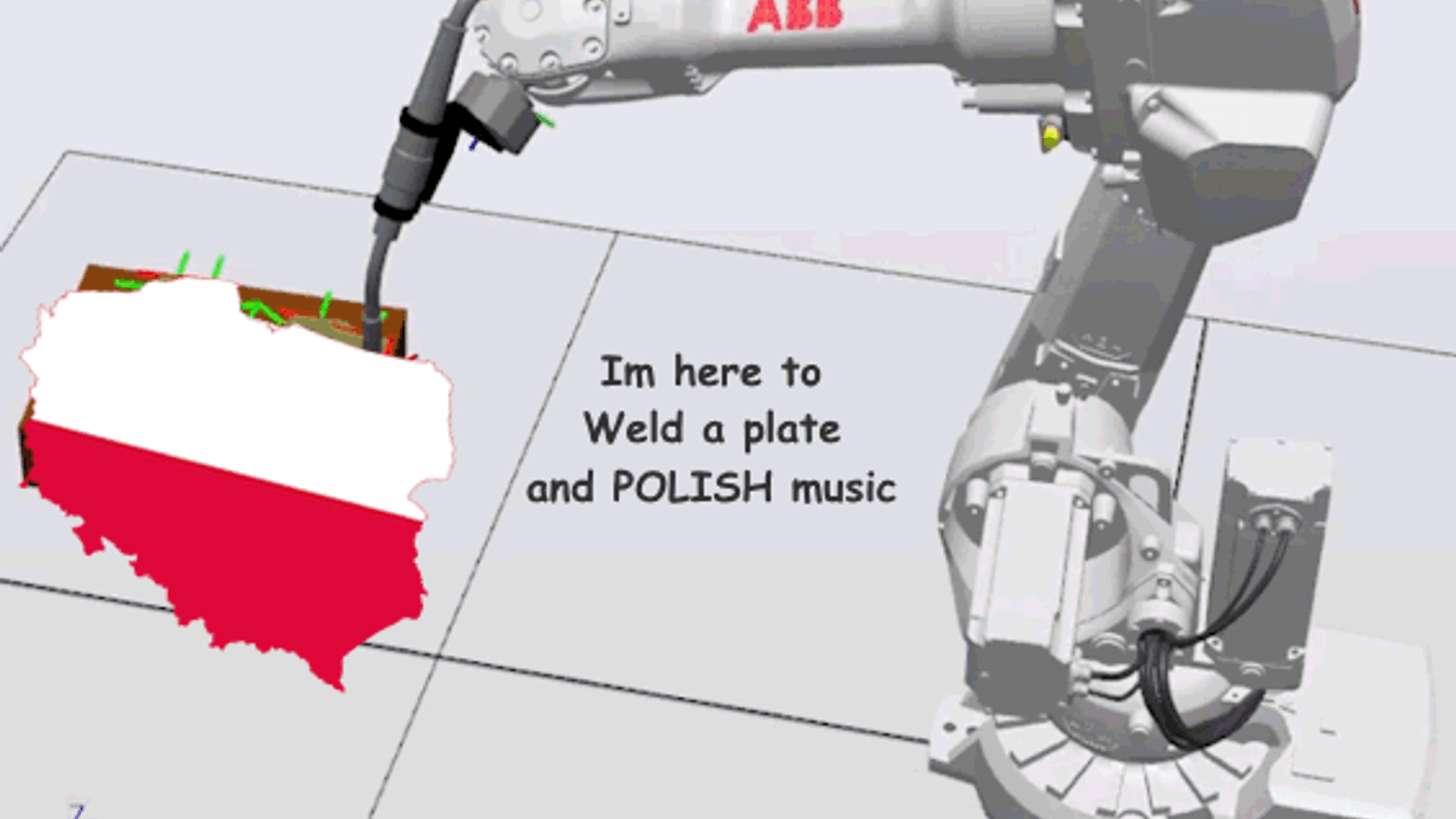 ABB Robot welding a plate